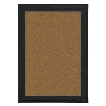 United Visual Products Outdoor Enclosed Combo Board, 72"x36", Black Frame/Black Porc & Pumice UVCB7236ODB-BLKPORC-PUMICE